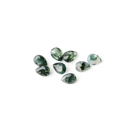 7-15 mm Pear Shape Moss Agate Green Custom Gemstone MOQ 10 Pcs Custom Size & Shape Available Factory Direct Price