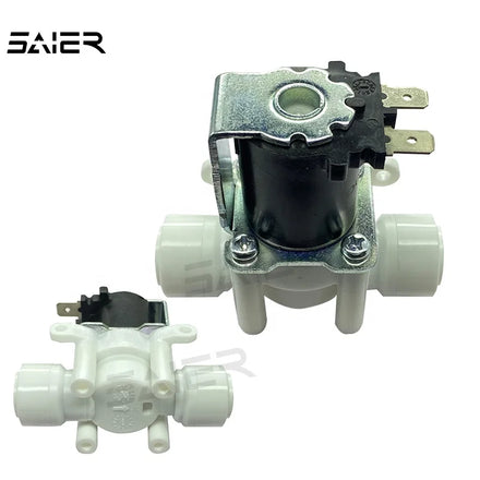 Mini Plastic Normally Closed Solenoid Valve 3/8 Inch Quick Connect DC12V 24V for Water Dispenser RO System