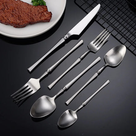 Wholesale Bulk 18/8 Stainless Steel Cutlery Set Fork Knife Spoon Hotel Wedding Flatware Set