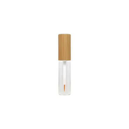 Eco Friendly Bamboo Lid Empty Mascara Tube Container Luxury Mascara Clear Tube Glass Mascara Tube With Brush