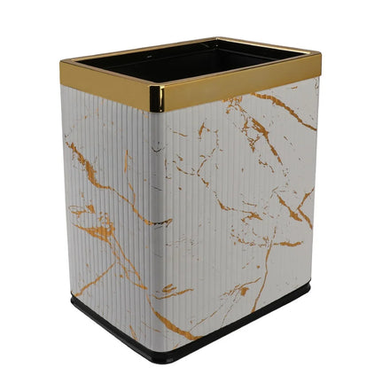 2024 Factory New Luxury Double 2.6 Gallon Black Stainless Steel Leather Open Top Fire-Proof Eco-Friendly Home Trash Can