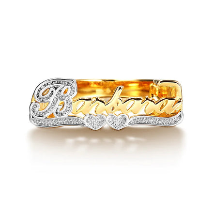 3D Finger Name Ring Gold Plated Women Custom Letter Rings Jewelry