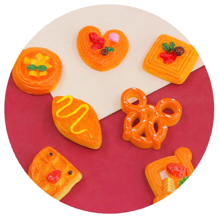 Sweet Bread Mini Food Resin Flatback Cabochon for Diy Jewelry Making Doll House Miniature Foods Hairpin Phone case Accessories