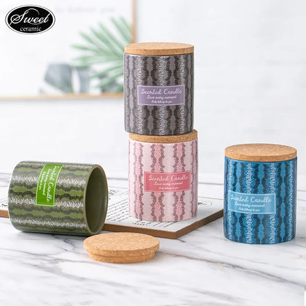Ceramic Coffee Sugar BearTea Storage Canister With Bamboo Lid and Silicone Ring Airtight New Bone China