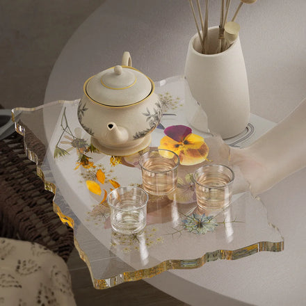 Early Riser DIY Crystal Glue Dropping Irregular Tray Mould Lace Long Square Large Table Fruit Tray Gypsum Resin Silicone Mould