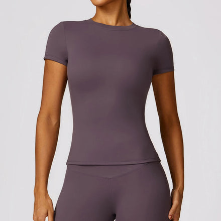 New Sports Wear Women Crewneck Slim Fitted Short Sleeve Custom Logo Athletic Gym Running Workout Yoga Tops T-Shirt