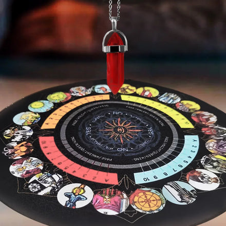 Rubber Divining Mat Altar Tarot Table Cloth Divination Board Pendulum Mat Handmade Printed Europe Style for Spiritual Healing