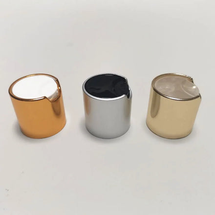 Cosmetic Aluminum 24/410 Golden Mist Press Disc Top Cap for Shampoo Lotion Bottles