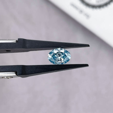 Starsgem FANCY INTENSE GREENISH BLUE IGI NGTC Oval Cut Lab Grown Diamonds for Making Jewelry