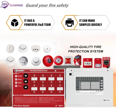 Conventional Fire Alarm Control Panel with 1-10 Zones Fire Protection CE Certified LED Display