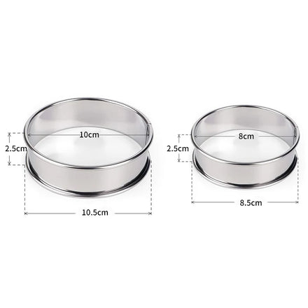 Stainless Steel English Muffin Rings Double Circle Cutter Pie Ring DIY Crumpet Rolled Cookie Tarts Cake Mousse Make Mold
