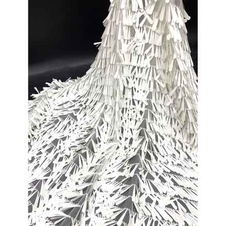 100% Polyester 40mm square Sequin Stage Style Embroidery Mesh Fabrics for Dresses