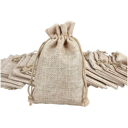 Hot Sale Custom Printed Logo Linen Perfume Bottle Bag Jute Lip Gloss Drawstring Pouch
