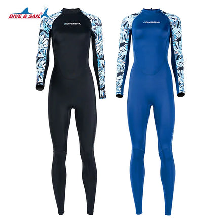 DIVE&SAIL UPF50+ Silk Screen Printed Anti-Jellyfish Women One-piece Back Zipper Rash Guard Surfing Protective Custom