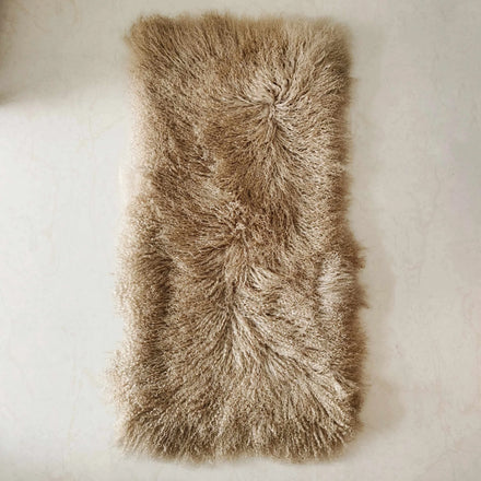 Wholesale Tibet Lamb Skin Blanket Real Mongolian Fur Plate Natural Sheepskin Lining Long Curly Wool Rug Carpet Padding