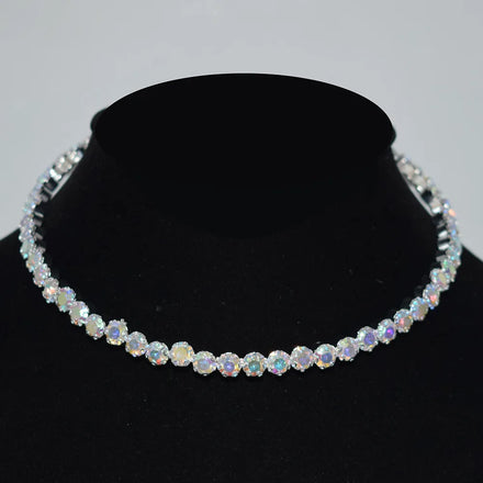 New Design Multi Layered Crystal Necklace Exaggerates Gold Silver Bride Necklace for Women Wedding Party Bridal Jewelry