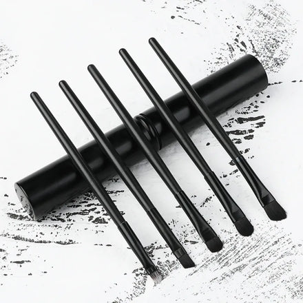 Custom Logo 10pcs Makeup Brush Set with Black Vegan Synthetic Hair Plastic Handle for Concealer and Face Application