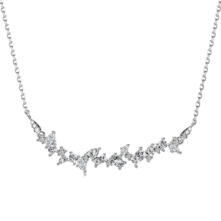 Dylam Minimalist Geometric Design Trendy 925 Sterling Silver Irregular Bar Shape Multiple Shape 5A Zirconia Pendant Necklaces