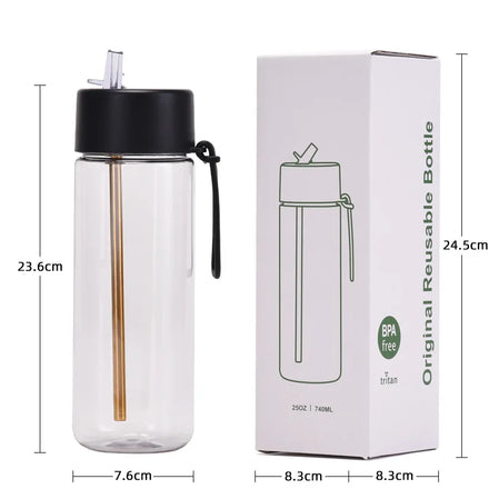 Wholesale 740ml Insulated Sports Design Thermal Plastic Cups with Lids and Straws Custom Logo Outdoor Water Bottle