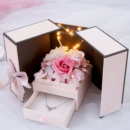 Exquisite Valentine'S Day Gift Packaging Box Double Door Soap Rose Flower Small Gift Box Luxury Jewelry Box