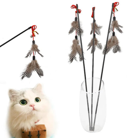 New Design Eco-friendly Cat Teasing Toy Factory Price Felt Sticker with Feather Interactive Toy for Cats