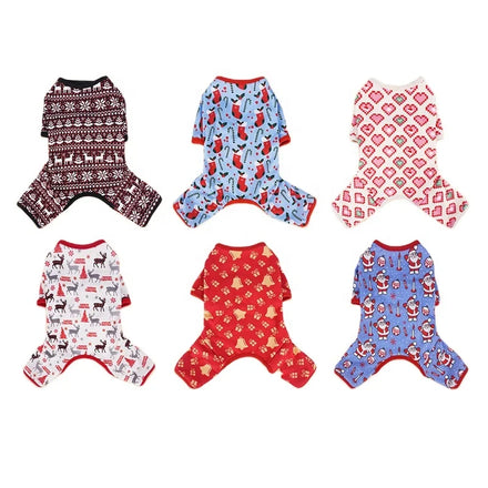 Custom Polyester Pet Clothes Dog Jumpsuit Pet Clothing Cute Dog Pajamas Christmas