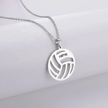 Volleyball Necklace for Women Men Boy Child Kid Personalized Custom Name Sports Pendant Stainless Steel Jewelry Gift