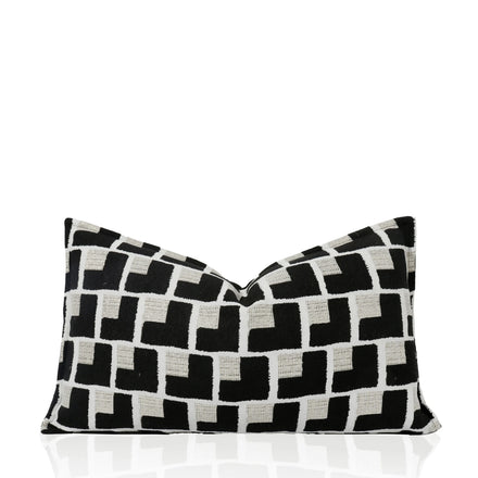 Tiff Home Luxury Embroidered Throw Pillows 30*50cm Black and White Geometric Pattern New Stock Arrival for Home Decor