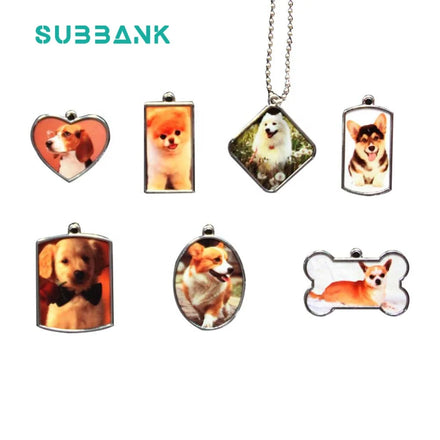 Subbank Wholesale Sublimation Custom Logo Pet Dog Tags Sublimation Zinc Alloy Blank Double Sided Dog Tag