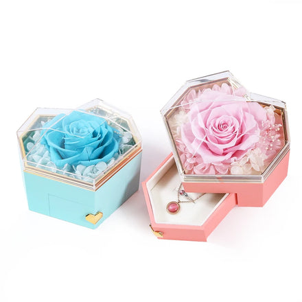 New Product 2024 Valentine's Day & Christmas Gifts Eternal Flower Forever Rose in Heart Shape Acrylic Box for Best Friend