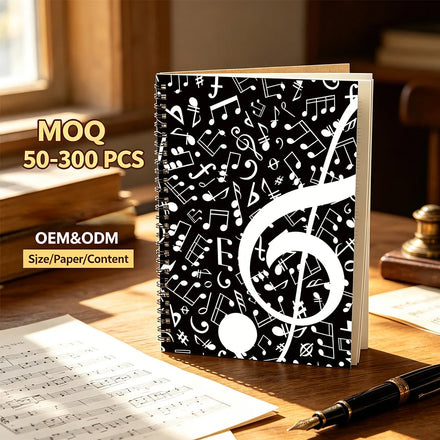 Fashion Music Notebook Blank Sheet Music Manuscript Book Black 26x19cm Creative Staff Paper Music Student Composer Gift