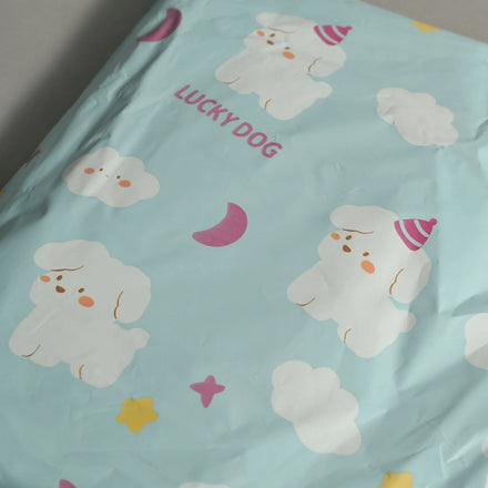Stock Blue PolyMailer Bags Printed for Candle Craft Stickers Shipping with Strong Adhesive Poli Mailers
