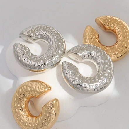 Ins Fashion New FS Unisex Earrings Piercing Jewelry Punk Earclips Hip Hop Trend C-shaped Acrylic Cuff Earrings Claw Setting