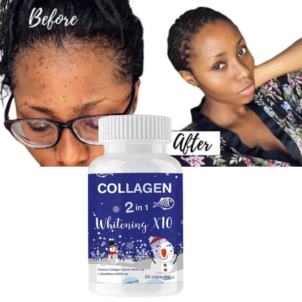 Private Label Natrual Beautiful Whitening Nourishing Inhibit Pigment Melanin Anti-Wrinkle 2 in 1 Collagen Tablets Customize
