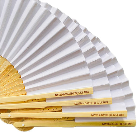 New Arrival CHEAP Abanicos De Mano White Fabric or Paper Customized Hand Fans Wedding Favors for Guests