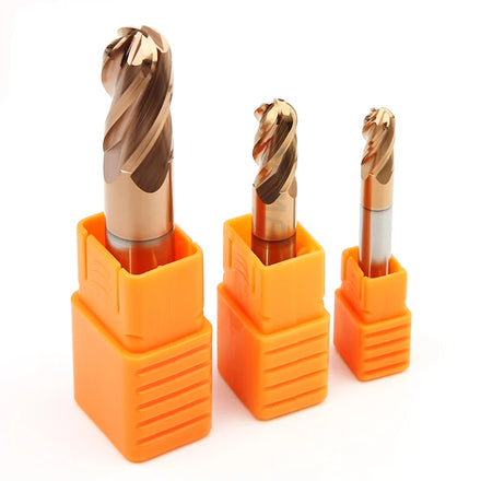 4 Flute 4F Finishing Milling Cutter Tungsten Carbide Ball Nose End Mill Cutting Tools for CNC Matel Cutter