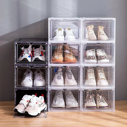 Electric LED Injection Molded Eco-Friendly Household Collapsible Plastic PP Rectangle Foldable Shoe Storage Box 10-20L Capacity