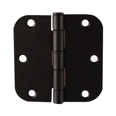 3x3 Iron Black Satin Silent Butt Open Hinge American Style Radius Door Hinge 4x4