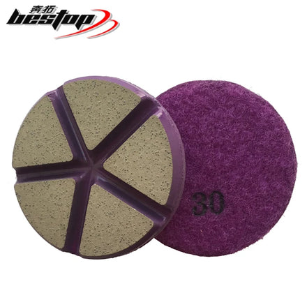 Premium Quality 3 Inch Ceramic Bond Concrete Diamond Polishing Abrasive Pad Hook Loop Backing 30#-400# Grit Dry/Wet Use OEM