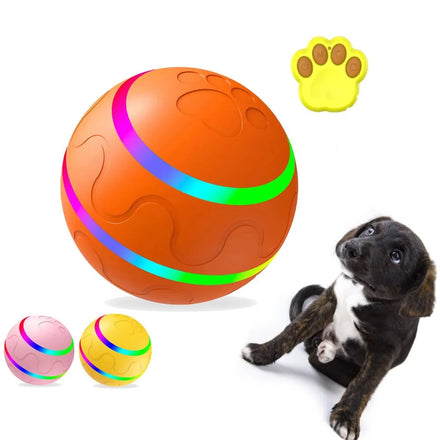 Smart LED Light Rechargeable Rubber Dog Toy Ball Interactive Automatic Puppy Chew Toy for Small Medium Sized Dogs Playing