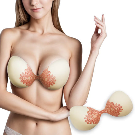 2024 New Arrival Ultra-Thin Invisible Self-Adhesive Silicone Bra Washable Flower Design One Piece Sticky Bras for Women
