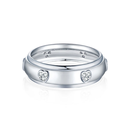 Best Picked Valentine's Day Gifts S925 Silver Sparkle 3A Cubic Zirconia Ladies Diamond Jewelry Bling Rings for Women