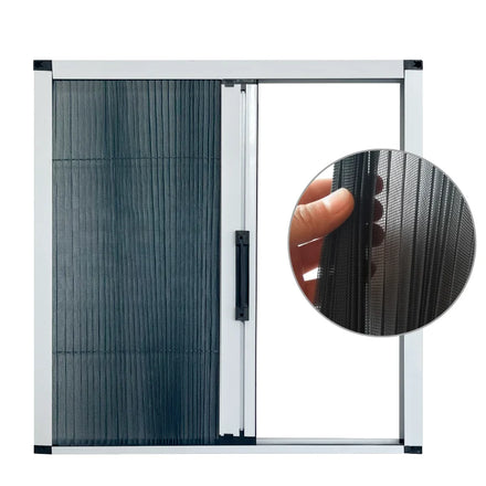 16mm Black Polyester Plisse Pleated Mosquito Screen Mesh Aluminium Alloy Frame for Window Insect Nets Modern Invisible