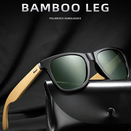 Custom Logo UV Protection Eco Friendly Personalized Square Retro Bamboo Polarized Sunglasses Sun Glasses Gafas De Sol