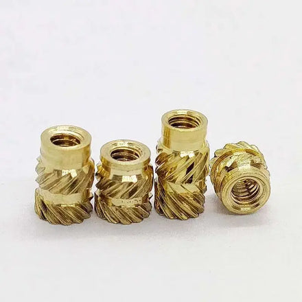 Brass Plastic Hot Melt Nut Injection Fastener Factory Twill Knurled Insert for Mining Application with M2.5 M3 M4 Thread Sizes
