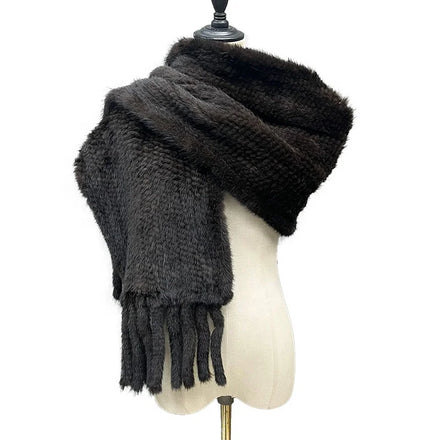 Classic Fancy Women Mink Fur Scarf Winter Soft Ladies Real Fur Scarf