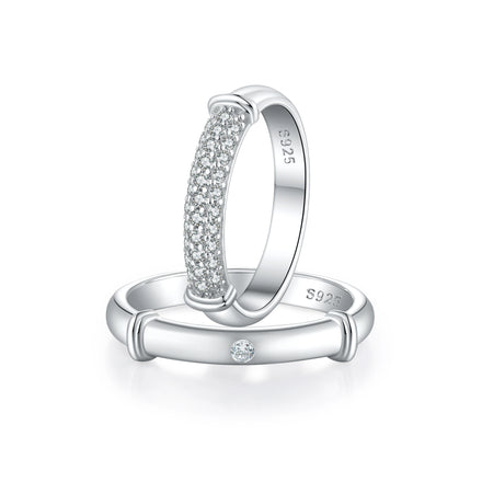 Personalized Original 925 Sterling Silver Rings Wedding Rings Couple Set 3A Zircon Engagement Fine Jewelry Finger Ring for Women