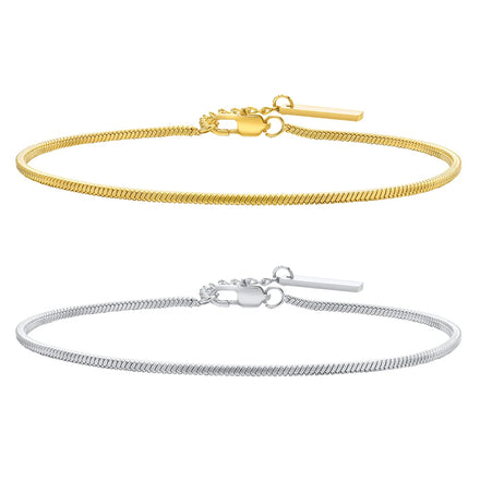 Customizable Thin 1.7mm Stainless Steel Bracelet with Gold Plating Non-Tarnish Chain for Men Women Trendy Style with Logo Tag