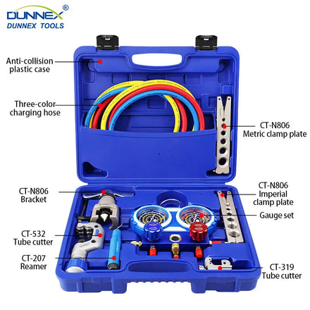 CT-8A Manifold Gauge and Flaring Tool for Refrigeration and air Conditioning Tool Kit