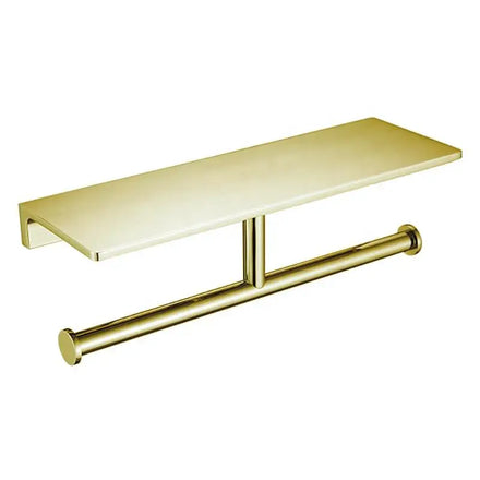 New Design Bathroom Double Toilet Paper Roll Holder Gold 304 Stainless Steel Paper Holder Self